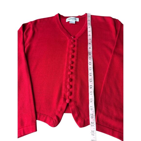 Vintage Appleseed’s Red V-neck Sweater Size L - Picture 7 of 8